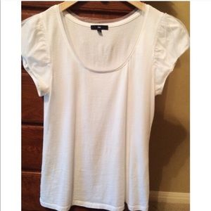 White Gap White Tee W/ Mesh Detailing- S